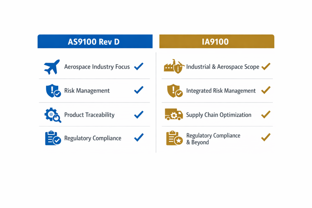 AS9100 vs IA9100 standards comparison